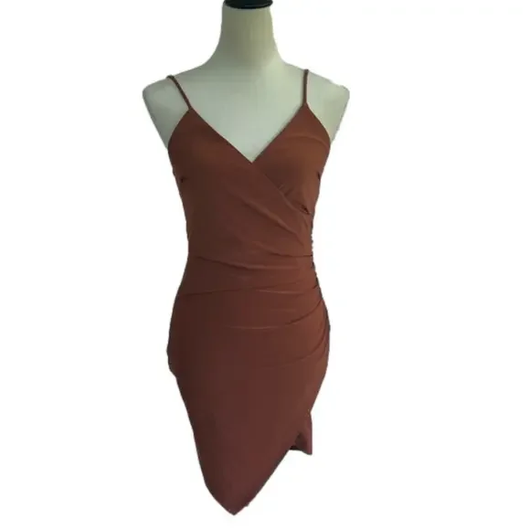 Windsor: Bodycon Dress in Cognac: Size S/M - Picture 1 of 7